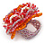 White/ Orange/ Red/ Lavender Glass Bead Flower Stretch Ring - view 5