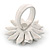 White/ Yellow Leather Layered Daisy Flower Ring - 40mm D - Adjustable - view 4