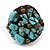 Dome Shape Turquoise Nugget Stone Wired Ring - 25mm D - 7/8 Adjustable - view 3