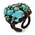 Dome Shape Turquoise Nugget Stone Wired Ring - 25mm D - 7/8 Adjustable - view 7