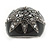 Statement Dome Shape Black Enamel with Crystal Star Motif Band Ring In Black Tone - view 6