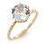 Delicate Clear Round-Cut Crystal Solitaire Ring In Gold Plating - Size 7