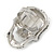 Dazzling Light Grey Crystal Skull Cocktail Ring - Size 7/8 - Adjustable - view 3