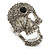 Dazzling Light Grey Crystal Skull Cocktail Ring - Size 7/8 - Adjustable - view 6