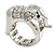 Rhodium Plated Clear Crystal Elephant Stretch Ring - Size 8/9 - view 6