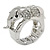 Rhodium Plated Clear Crystal Elephant Stretch Ring - Size 8/9 - view 4