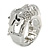Rhodium Plated Clear Crystal Elephant Stretch Ring - Size 8/9 - view 7