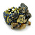Olive Green, Hematite Glass Chip Cluster Flex Ring - view 4