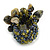 Olive Green, Hematite Glass Chip Cluster Flex Ring - view 5