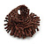 Large Chocolate Brown Glass Bead Flower Stretch Ring - 45mm D - view 5