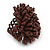 Large Chocolate Brown Glass Bead Flower Stretch Ring - 45mm D - view 4