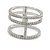 Delicate Clear Cz Structural Band Ring In Rhodium Plated Metal - view 2