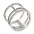 Delicate Clear Cz Structural Band Ring In Rhodium Plated Metal - view 4
