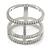 Delicate Clear Cz Structural Band Ring In Rhodium Plated Metal - view 5