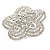 Statement Diamante Flower Cocktail Ring In Silver Tone - Size 7/8 Adjustable - view 4