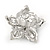 Clear Crystal White Faux Glass Pearl Flower Ring In Silver Tone Metal - 35mm - Size 7 - view 3
