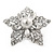Clear Crystal White Faux Glass Pearl Flower Ring In Silver Tone Metal - 35mm - Size 7 - view 7