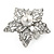 Clear Crystal White Faux Glass Pearl Flower Ring In Silver Tone Metal - 35mm - Size 7 - view 5