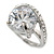 15mm Large Clear Cz Solitair Ring In Rhodium Plated Alloy - size 8 - view 6