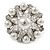 Clear Crystal Simulated Pearl Bead Flower Ring In Rhodium Plated Metal - 30mm D - 7/8 Size Adjustable - view 3