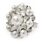 Clear Crystal Simulated Pearl Bead Flower Ring In Rhodium Plated Metal - 30mm D - 7/8 Size Adjustable - view 5