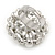 Clear Crystal Simulated Pearl Bead Flower Ring In Rhodium Plated Metal - 30mm D - 7/8 Size Adjustable - view 4