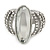Statement Crystal Dome Cocktail Ring In Rhodium Plated Metal - 7/8 Size Adjustable - view 6