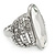 Statement Crystal Dome Cocktail Ring In Rhodium Plated Metal - 7/8 Size Adjustable - view 4