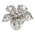 Clear Crystal Flower Ring In Silver Tone Metal - 35mm - Size 7 - view 5