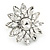 Clear Crystal Flower Ring In Silver Tone Metal - 33mm - Size 7 - view 7