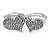 Silver Plated Double Finger Diamante Two Hearts Ring - Size 7&8 - Adjustable