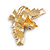 Statement Clear Crystal Bird Ring In Gold Tone Metal - 50mm Across - 7/8 Size Adjustable - view 4