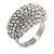 Pave Set Clear Crystal Dome Shape Ring In Silver Tone Metal - 25mm - 7/8 Size - Adjustable - view 8