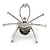 Striking Clear/ Grey/ Black Crystal Spider Ring In Silver Tone - 45mm Across - 7/8 Size Adjustable