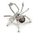 Striking Clear/ Grey/ Black Crystal Spider Ring In Silver Tone - 45mm Across - 7/8 Size Adjustable - view 3