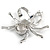 Striking Clear/ Grey/ Black Crystal Spider Ring In Silver Tone - 45mm Across - 7/8 Size Adjustable - view 4