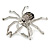 Striking Clear/ Grey/ Black Crystal Spider Ring In Silver Tone - 45mm Across - 7/8 Size Adjustable - view 5