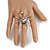 Striking Clear/ Grey/ Black Crystal Spider Ring In Silver Tone - 45mm Across - 7/8 Size Adjustable - view 2