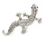 Silver Tone Sculptured Clear Crystal 'Gecko' Statement Ring - Adjustable - Size 7/8 - 4.5cm Length - view 5