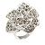 Clear Crystal Rose Flower Ring In Silver Tone - 30mm D - 7/8 Size Adjustable - view 3