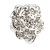 Clear Crystal Rose Flower Ring In Silver Tone - 30mm D - 7/8 Size Adjustable - view 5