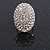 Oval Dome Shape Clear Crystal Ring In Gold Tone Metal - 30mm Long - 7/8 Size Adjustable - view 4