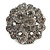 Crystal Snake On White Flower Ring In Silver Tone Finish - 7/8 Size Adjustable - 35mm D - view 4