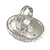 Oval Dome Shape Clear Crystal Ring In Silver Tone Metal - 30mm Long - 7/8 Size Adjustable - view 5