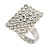 Clear Crystal Square Ring In Silver Tone - Size 7/8 Adjustable - view 3