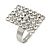 Clear Crystal Square Ring In Silver Tone - Size 7/8 Adjustable - view 6