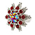 Red Crystal Flower Ring In Silver Tone - Size 7/8 Adjustable - view 5