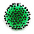 Bright Green/ Black Glass/ Acrylic Bead Flower Flex Ring - 35mm Diameter - view 4