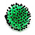 Bright Green/ Black Glass/ Acrylic Bead Flower Flex Ring - 35mm Diameter - view 5