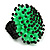 Bright Green/ Black Glass/ Acrylic Bead Flower Flex Ring - 35mm Diameter - view 6